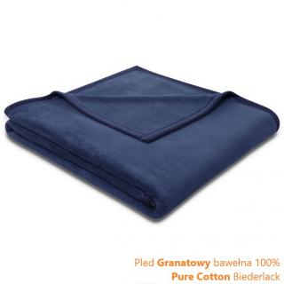 Pled Granatowy bawełna 100% Pure Cotton Biederlack