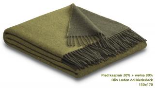 Pled Oliv-Loden kaszmir 20% + 80% wełna Biederlack