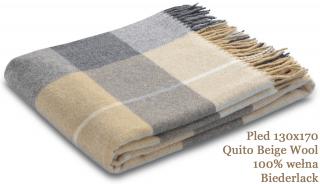 Pled wełna 100% Quito Beige 130x170 Biederlack