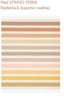 Pled z kaszmiru i wełny Stripes Terra BIEDERLACK. Kaszmiru 20% + 80% wełny owczej.