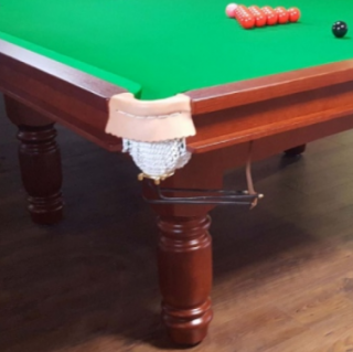 Kosze narożne skórzane ze spływami snooker 6szt