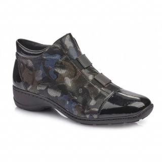 Botki damskie Rieker 58398-00 Rieker 58398-00 BLACK COMBINATION botki damskie czarne