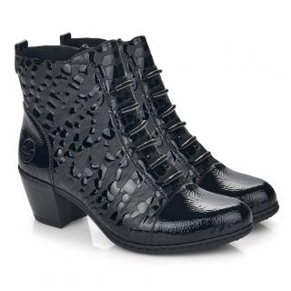 Botki damskie Rieker Y2162-01 BLACK Rieker Y2162-01 BLACK botki damskie czarne