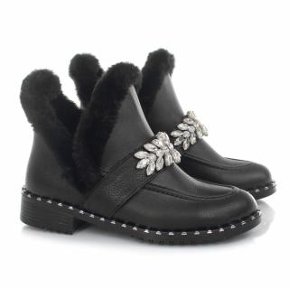 Botki damskie Rovigo 1T-906 5106-1 SIYAH FLOTHER Rovigo 1T-906 5106-1 SIYAH FLOTHER botki damskie czarne