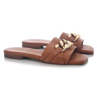 Klapki damskie Aspena 3B-MADISON 02 COGNAC Aspena 3B-MADISON 02 COGNAC klapki damskie brązowe