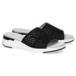 Klapki damskie Caprice 9-27208-28 004 BLACK SUEDE Caprice 9-27208-28 004 BLACK SUEDE klapki damskie czarne