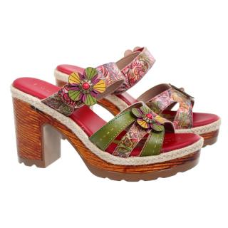Klapki damskie Laura Vita JACAO 16 CX266-15 ROUGE Laura Vita JACAO 16 CX266-15 ROUGE klapki damskie wielokolorowe