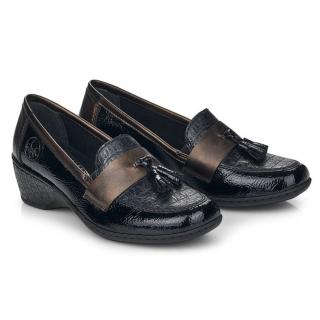 Mokasyny damskie Rieker 47171-00 BLACK Rieker 47171-00 BLACK mokasyny damskie czarne