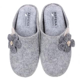 Pantofle damskie Aspena Slippers 18-65410 Aspena Slippers 18-65410 pantofle damskie szare
