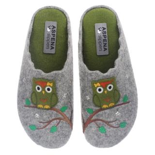 Pantofle damskie Aspena Slippers 18H-7016 PICOS GREEN Aspena Slippers 18H-7016 PICOS GREEN pantofle damskie szare