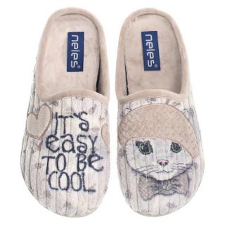 Pantofle damskie Neles 15H-R5-36324 BEIGE Neles 15H-R5-36324 BEIGE pantofle damskie beżowe