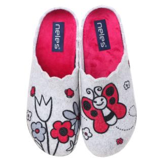 Pantofle damskie Neles 27333.119 Neles 27333.119 pantofle damskie szare