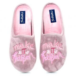Pantofle damskie Neles N56-4324 GRIS PERLA/ROSA Neles N56-4324 GRIS PERLA/ROSA pantofle damskie pudrowy róż