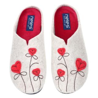 Pantofle damskie Neles N59-27319 BEIGE/ROJO Neles N59-27319 pantofle damskie beżowe