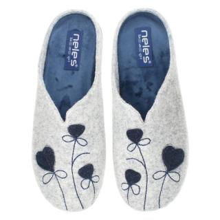 Pantofle damskie Neles N59-27319 GRIS/MARINO Neles N59-27319 pantofle damskie szare
