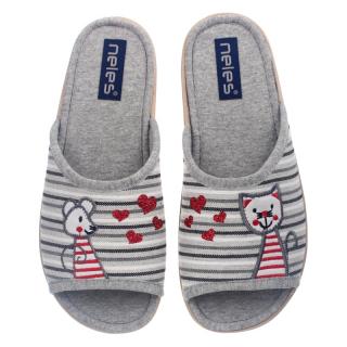Pantofle damskie Neles P20-21142 GRIS Neles P20-21142 GRIS pantofle damskie szare