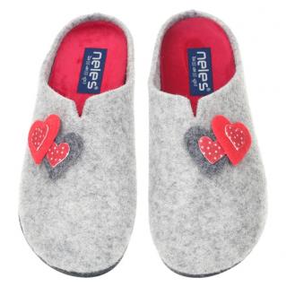 Pantofle damskie Neles P24-27319 GRIS/ROJO Neles P24-27319 GRIS/ROJO pantofle damskie szare