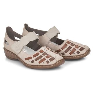 Półbuty damskie Rieker 41369-61 BEIGE Rieker 41369-61 BEIGE półbuty damskie beżowe