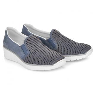 Półbuty damskie Rieker 53792-14 BLUE Rieker 53792-14 BLUE półbuty damskie granatowe