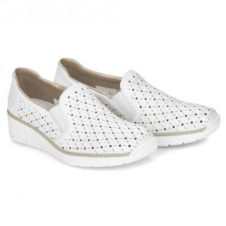 Półbuty damskie Rieker 53795-80 WHITE Rieker 53795-80 WHITE półbuty damskie białe