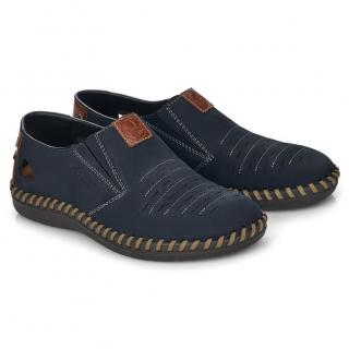 Półbuty męskie Rieker B2457-14 BLUE Rieker B2457-14 BLUE półbuty męskie granatowe