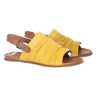 Sandały damskie Aspena 3B-KIRA 87 YELLOW+COGNAC Aspena 3B-KIRA 87 sandały damskie żółte YELLOW+COGNAC