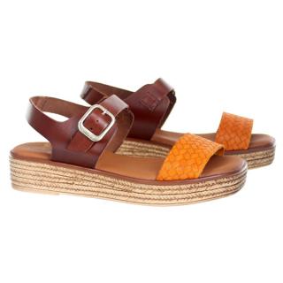Sandały damskie Presso 10H-22201 NUEZ MANGO Presso 10H-22201 NUEZ MANGO sandały damskie brązowe, pomarańczowy