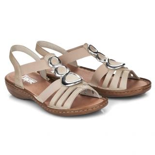 Sandały damskie Rieker 60841-60 BEIGE Rieker 60841-60 BEIGE sandały damskie beżowe