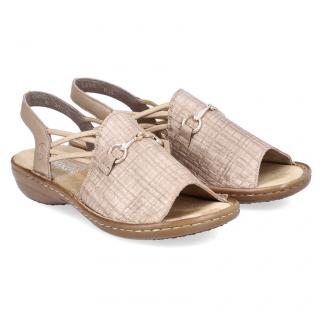 Sandały damskie Rieker 608B1-64 BEIGE Rieker 608B1-64 BEIGE sandały damskie beżowe