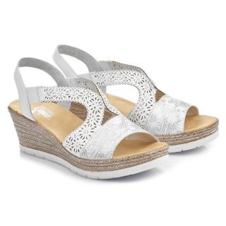 Sandały damskie Rieker 61916-80 WHITE Rieker 61916-80 WHITE sandały damskie białe