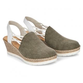 Sandały damskie Rieker 619V0-54 GREEN Rieker 619V0-54 GREEN sandały damskie khaki