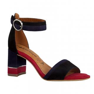 Sandały damskie Tamaris 1-28379-24 040 Tamaris 1-28379-24 040 BLK SUEDE COMB sandały damskie wielokolorowe