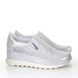 Sneakersy damskie ASPENA 3T-9603 WHITE srebrne Sneakersy damskie ASPENA 3T-9603 WHITE srebrne metaliczne