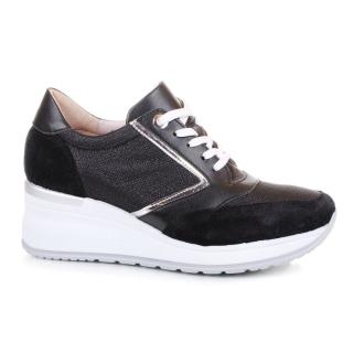 Sneakersy damskie COMART 013468PE czarno / srebrne COMART 013468PE sneakersy damskie czarne/srebrne