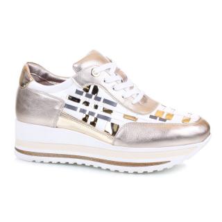 Sneakersy damskie COMART 1A3385 złoto / białe COMART 1A3385 sneakersy damskie złote/białe