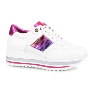 Sneakersy damskie COMART 1A3392 biało / różowe COMART 1A3392 sneakersy damskie biało / różowe