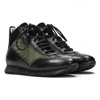 Sneakersy damskie Hispanitas HI211883 BOLERO-I21 BLACK Hispanitas HI211883 BOLERO-I21 BLACK sneakersy damskie czarno-oliwkowe