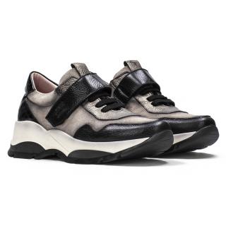 Sneakersy damskie Hispanitas HI211917 BOLERO-I21 BLACK Hispanitas HI211917 BOLERO-I21 BLACK sneakersy damskie czarno-złoto-beżowe
