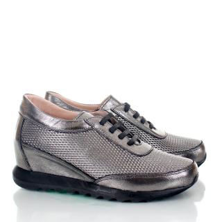 Sneakersy damskie sportowe ASPENA 3T-9600 STELL  Sneakersy damskie sportowe ASPENA 3T-9600 STELL metaliczne - srebro galwanizowane