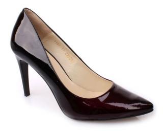 Szpilki damskie Vanilla 1197 Vanilla 1197 czółenka damskie czarne-bordo lakier
