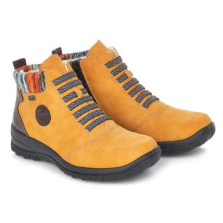 Trzewiki damskie wodoodporne Rieker L7174-68 YELLOW Rieker L7174-68 YELLOW trzewiki damskie wodoodporne żółte
