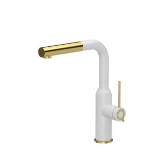 ANGELINA bateria zlewozmywakowa white mat/Nano PVD złoty Bateria zlewozmywakowa ANGELINA złoty