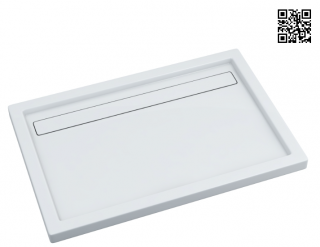 Brodzik akrylowy CAMPARO 80x100x3x6,5cm prostokątny posadzkowy  Schedpol Camparo brodzik akrylowy prostokątny