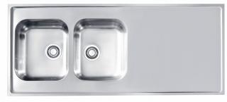CLASSIC Pro 110 zlewozmywak stalowy satyna 140x60x19 nakładany na szafkę Zlewozmywak Classic 110 satyna