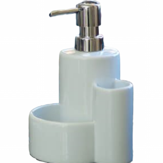 DOZOWNIK LUPO CERAMICZNY DO MYDŁA LUB PŁYNU DO NACZYŃ BIAŁY LAKIEROWANY. DOZOWNIK AMP 008M