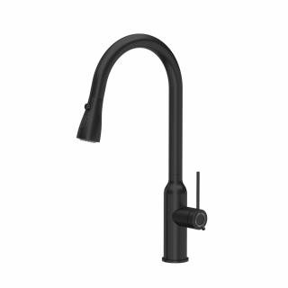 JESSICA Q Line Pull stalowa bateria kuchenna z wyciąganą wylewką Very black mat - czarny mat Q Shine Quadron Stalowa bateria kuchenna z wyciąganą wylewką czarna mat