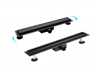Odpływ liniowy 2w1 Duplex Next 100 cm czarny mat Odpływ liniowy dwustronny czarny mat