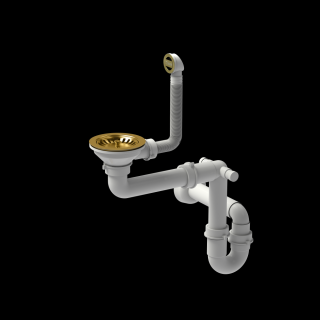 Odpływ zatyczkowy 3 1/2" z syfonem 1-komorowy PVD złoty Odpływ zatyczkowy 3 1/2" ZŁOTY