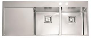 STYLUX 70 zlewozmywak 116x51x20 stalowy prawy satyna LUX ALVEUS STYLUX 70 zlewozmywak stalowy lewy