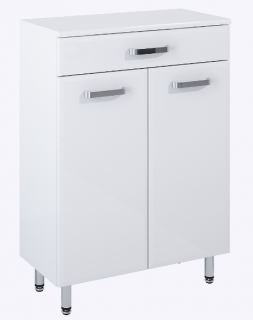 Szafka Amigo 60 stojąca komoda 59,9 x 29,1 x 84 cm biała połysk Szafka Amigo 60 stojąca komoda